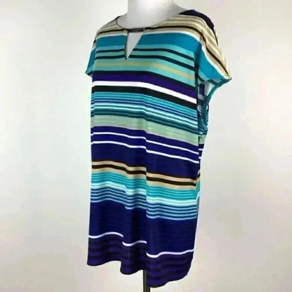 Liz Claiborne womens top multicolored striped - Picture 5 of 9